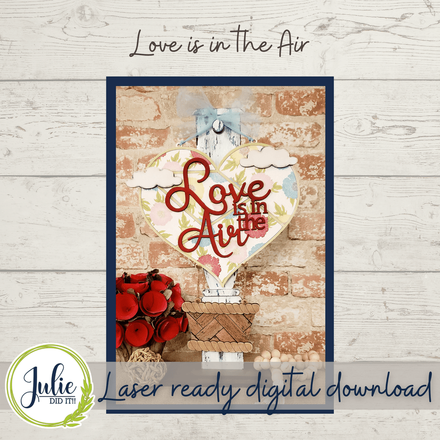 Julie Did It Studios Love Is In the Air - Hot Air Balloon Sign