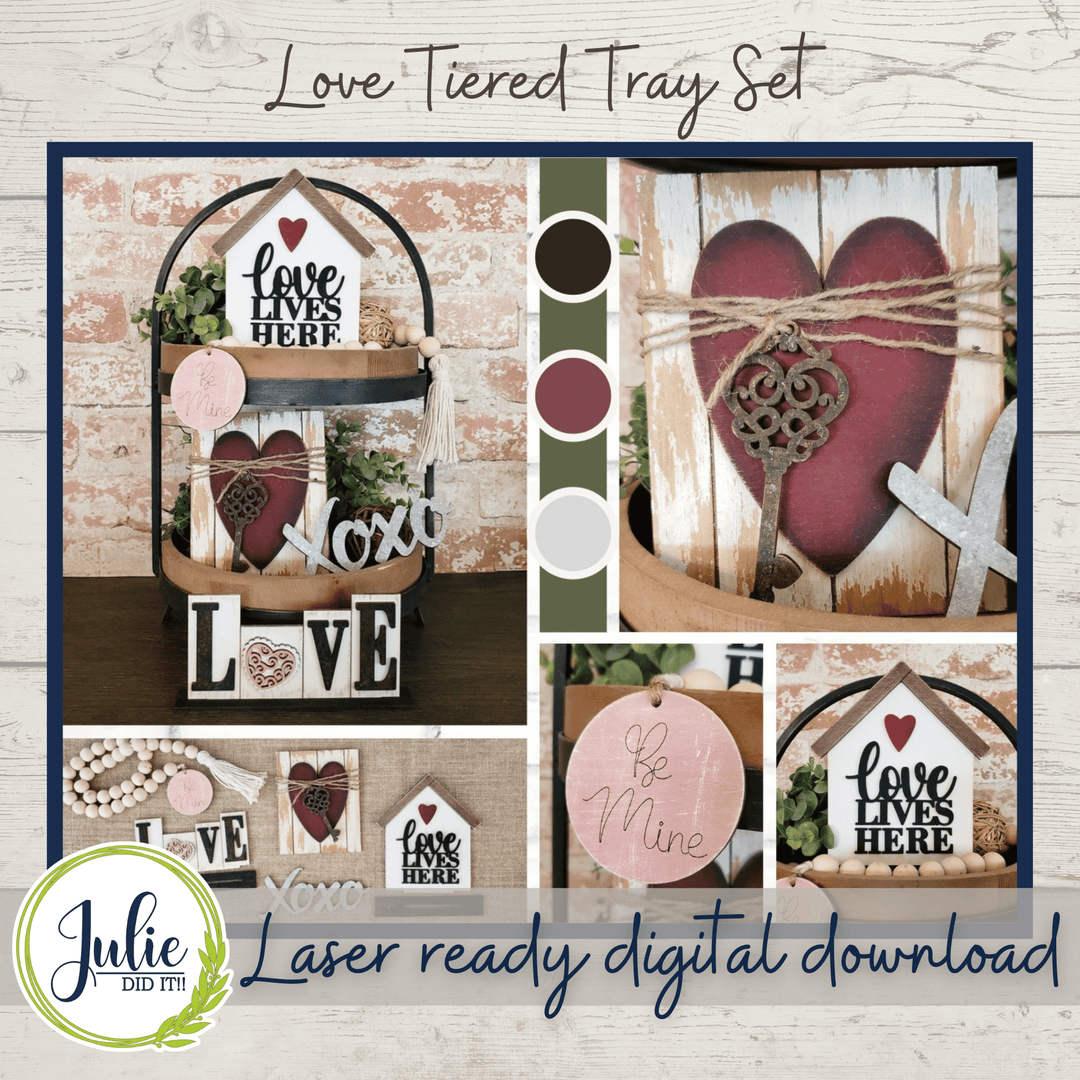 Julie Did It Studios Love Tiered Tray - December 2021 SVG Subscription