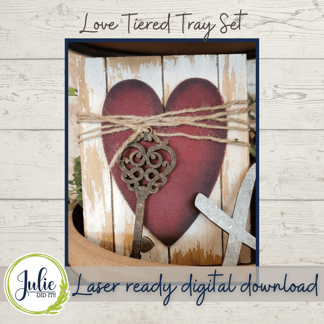 Julie Did It Studios Love Tiered Tray - December 2021 SVG Subscription