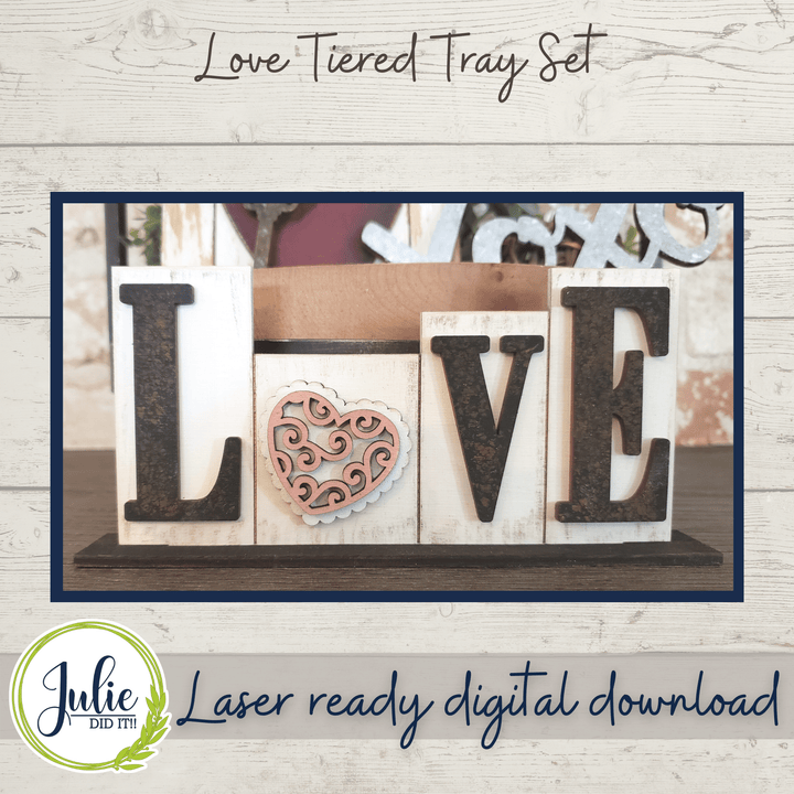 Julie Did It Studios Love Tiered Tray - December 2021 SVG Subscription