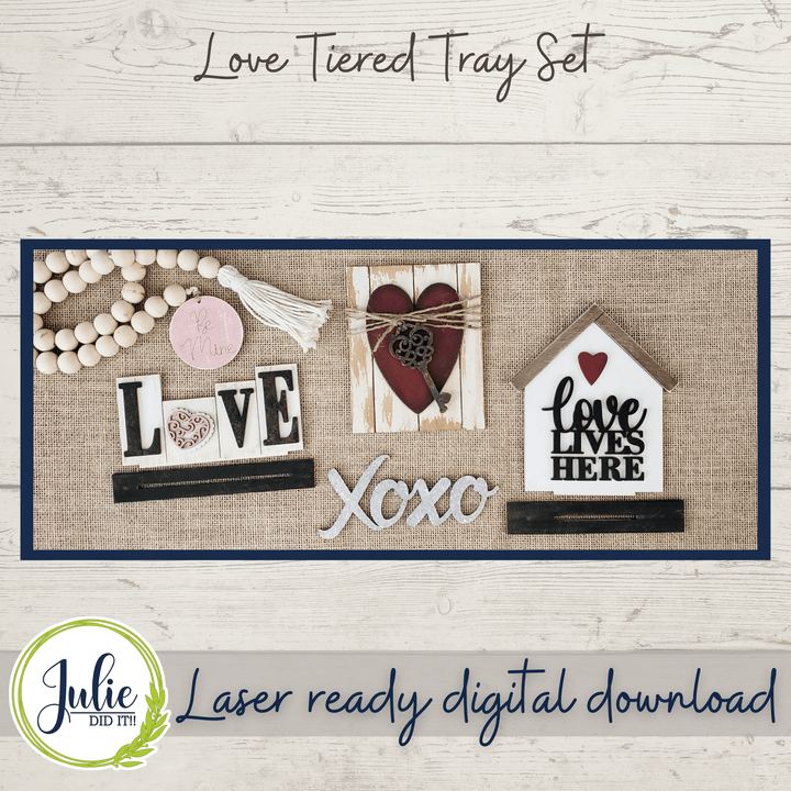 Julie Did It Studios Love Tiered Tray - December 2021 SVG Subscription