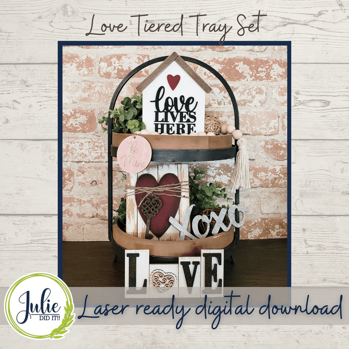 Julie Did It Studios Love Tiered Tray - December 2021 SVG Subscription
