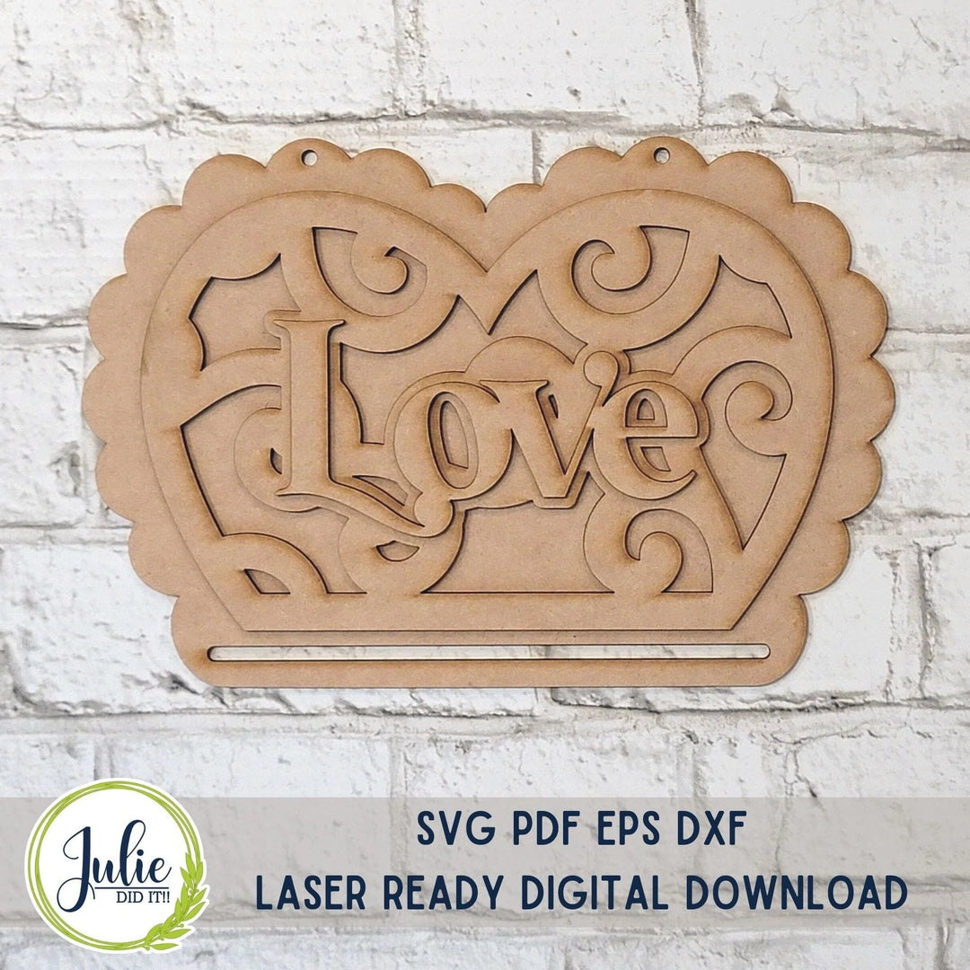 Julie Did It Studios Macrame Heart - Love (kid friendly)