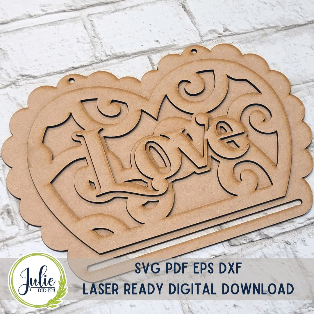 Julie Did It Studios Macrame Heart - Love (kid friendly)