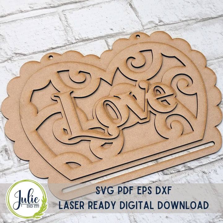 Julie Did It Studios Macrame Heart - Love (kid friendly)