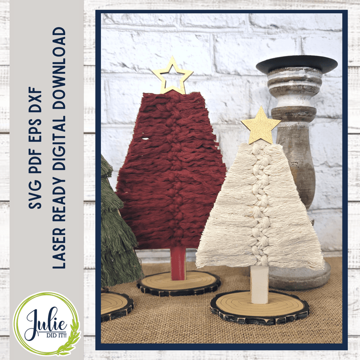 Julie Did It Studios Macrame Tree Trio Shelf Sitters