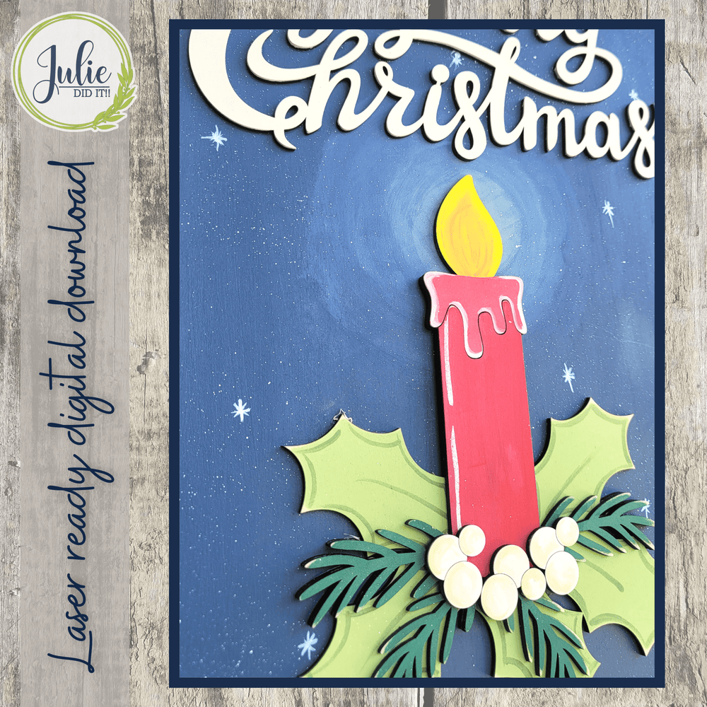 Julie Did It Studios Merry Christmas Mason Jar Door Hanger - August 2022 Design Subscription
