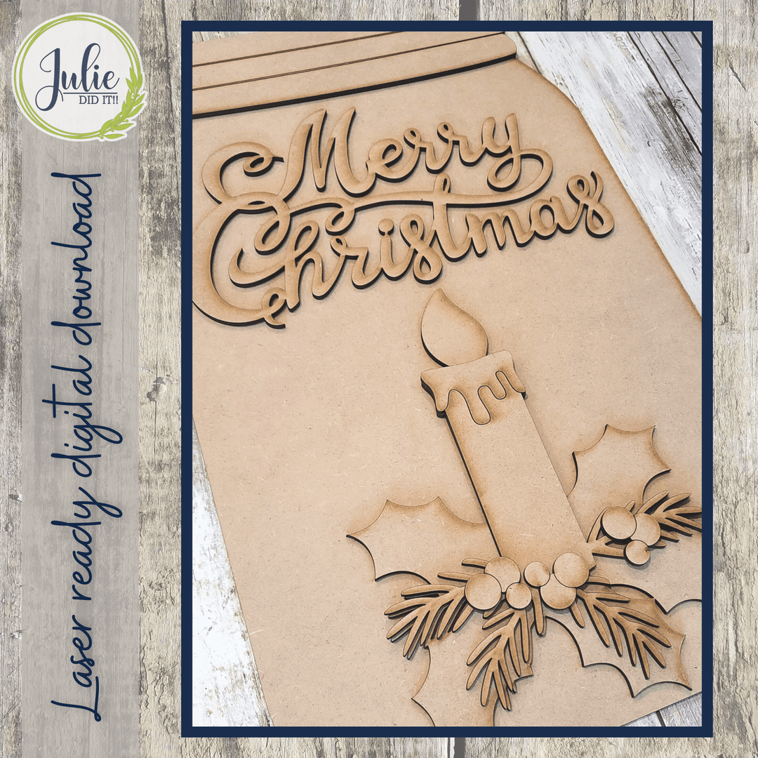 Julie Did It Studios Merry Christmas Mason Jar Door Hanger - August 2022 Design Subscription