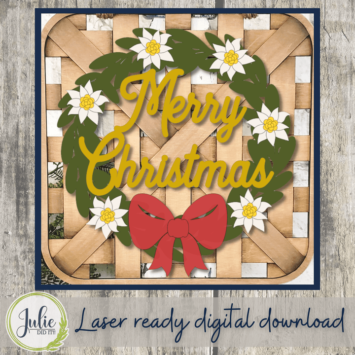 Julie Did It Studios Merry Christmas Wreath - May 2022 Design Subscription Bonus File!
