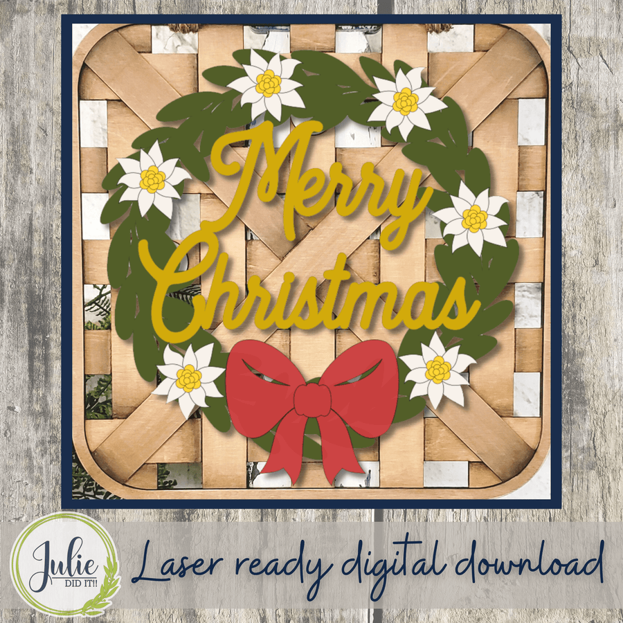 Julie Did It Studios Merry Christmas Wreath - May 2022 Design Subscription Bonus File!