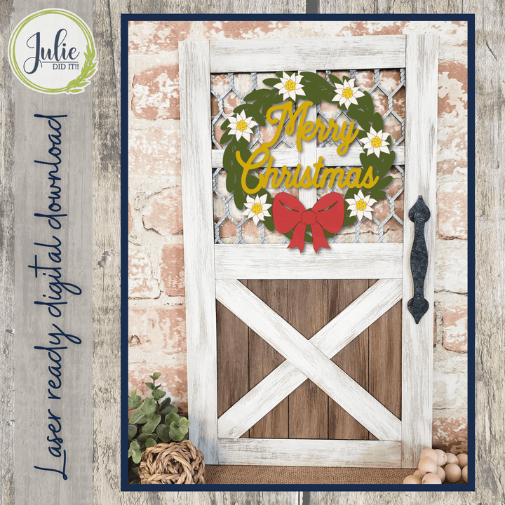 Julie Did It Studios Merry Christmas Wreath - May 2022 Design Subscription Bonus File!
