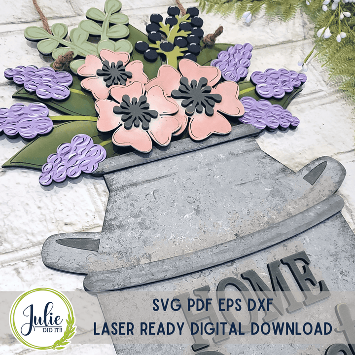 Julie Did It Studios Milk Bucket "Home Sweet Home" Door Hanger - January 2023 Design Studio