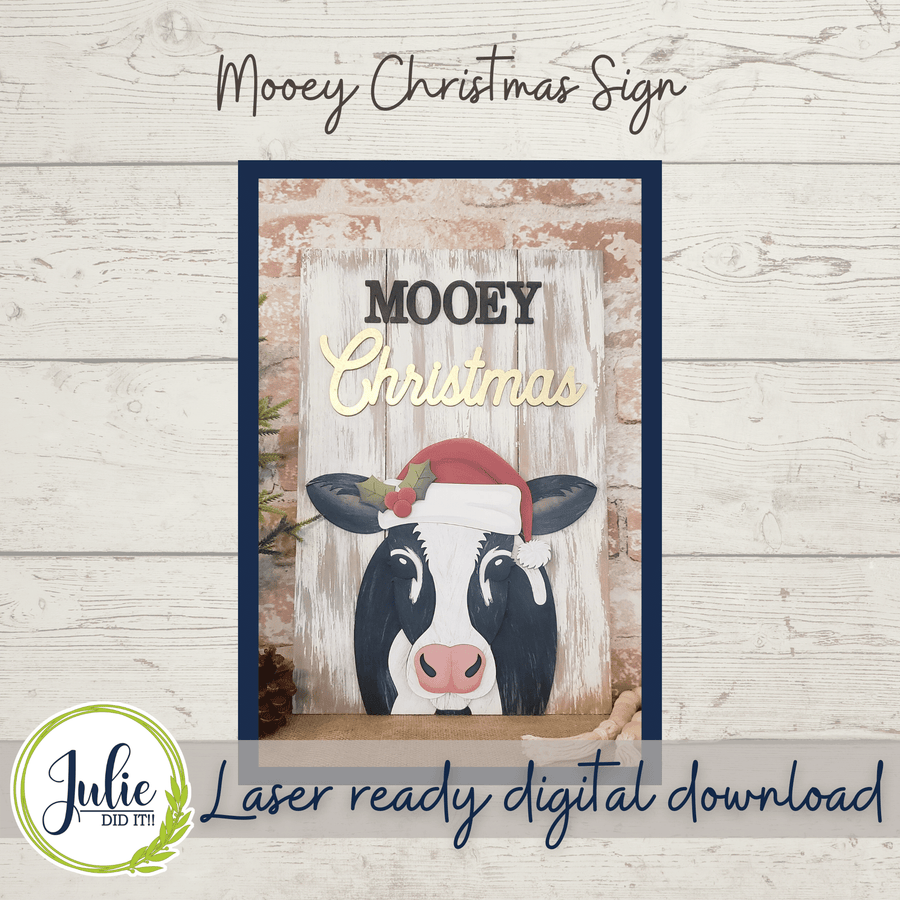 Julie Did It Studios Mooey Christmas Shelf Leaner