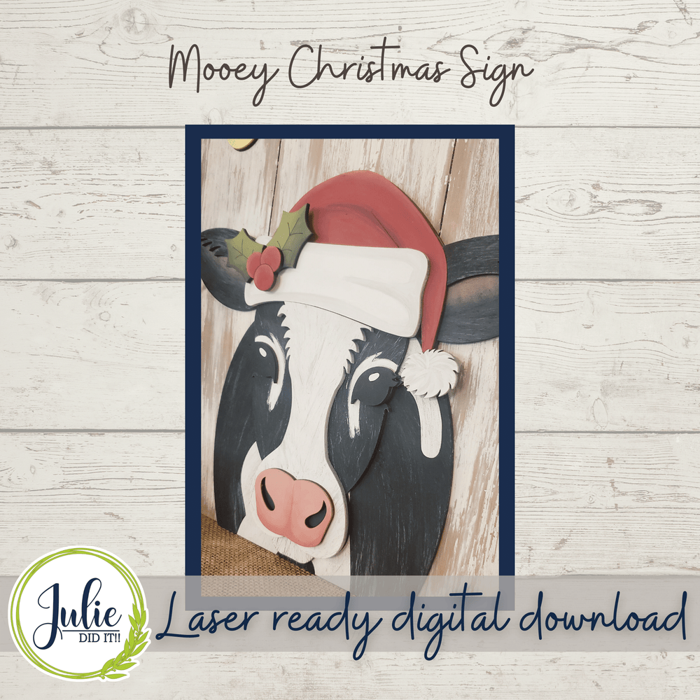 Julie Did It Studios Mooey Christmas Shelf Leaner