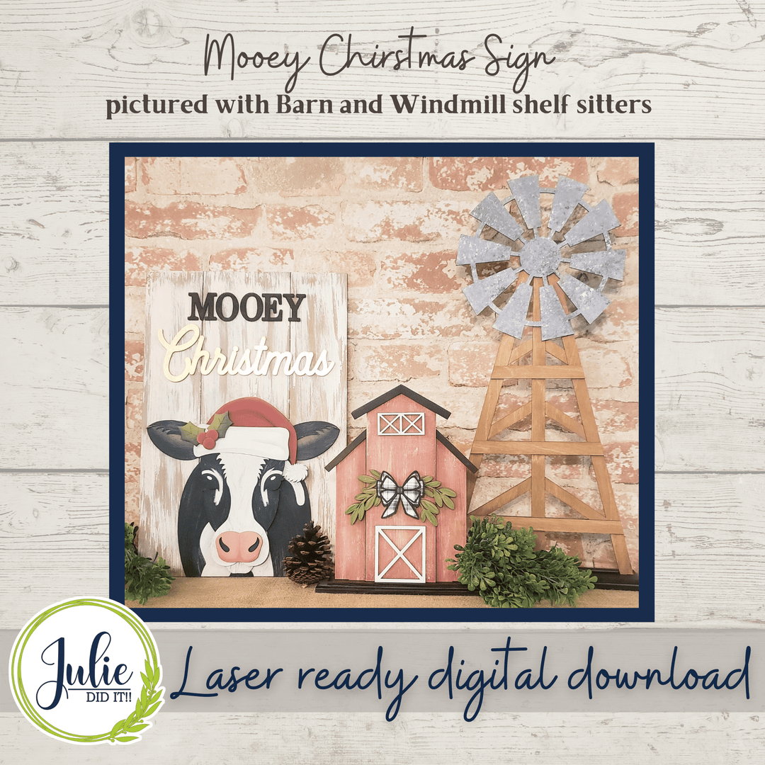 Julie Did It Studios Mooey Christmas Shelf Leaner