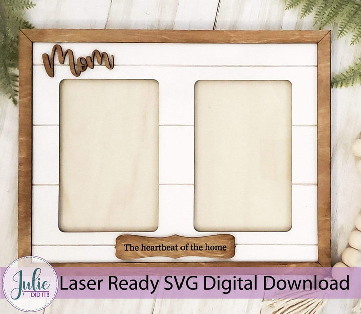 Julie Did It Studios Mother's Day Double Photo Frame- February 2021 SVG Subscription
