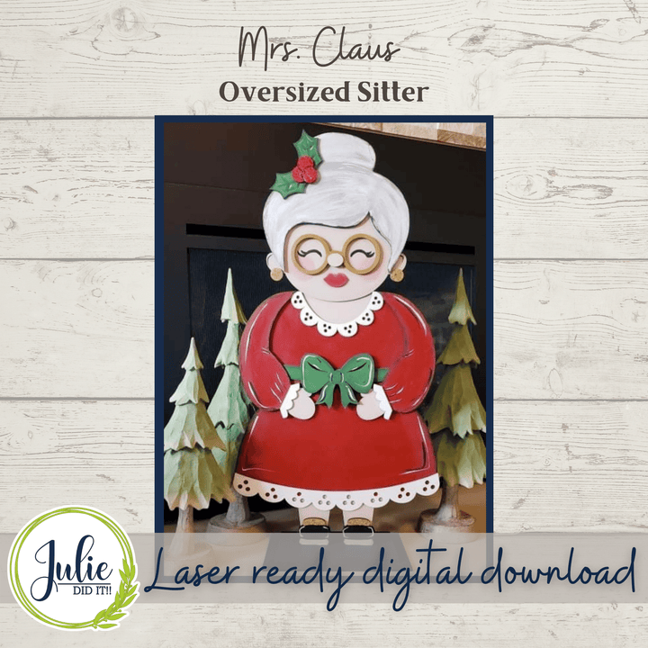 Julie Did It Studios Mrs. Claus Oversized Sitter