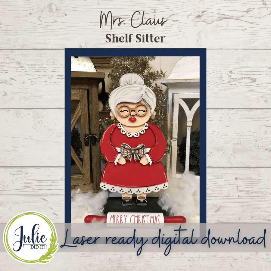 Julie Did It Studios Mrs. Clause Shelf Sitter