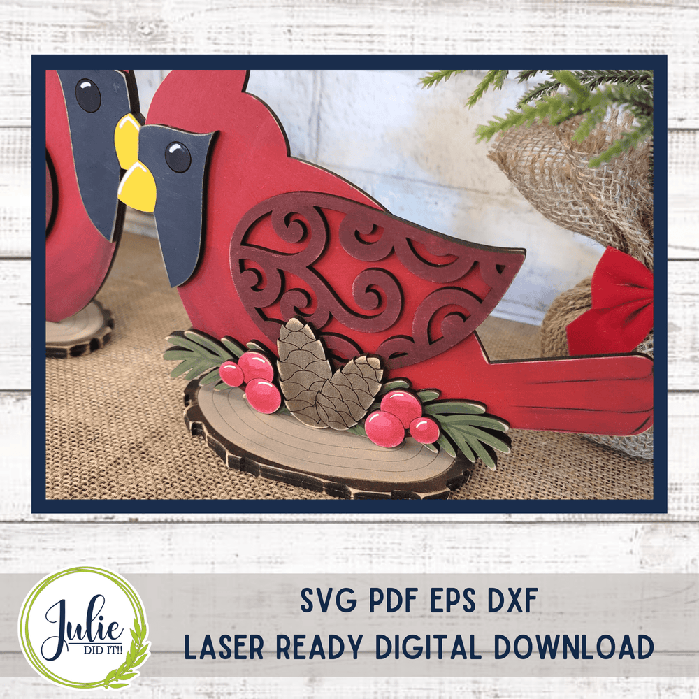 Julie Did It Studios November 2022 - Cardinal Shelf Sitter (Pair) - Exclusive DIY Kit