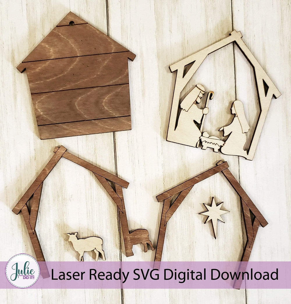 Julie Did It Studios ornament Rustic Nativity Ornament