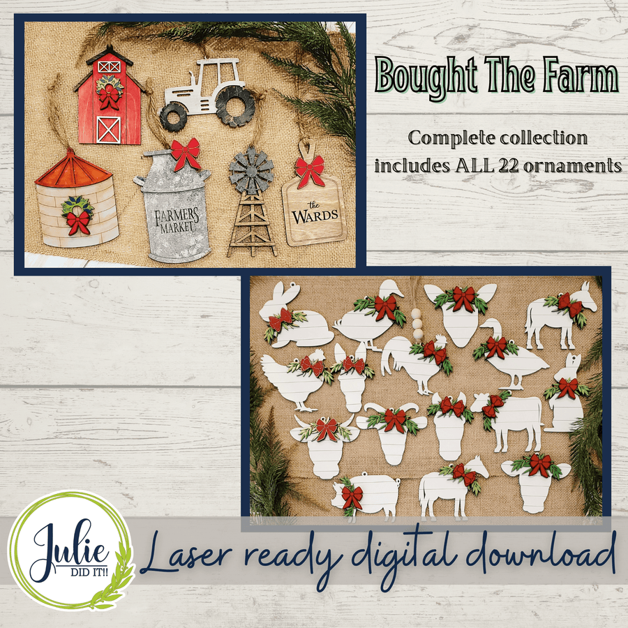 Julie Did It Studios ornaments Bought the Farm Complete Ornament Bundle
