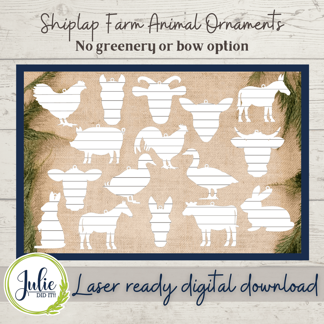 Julie Did It Studios ornaments Shiplap Farm Animal Ornament Bundle