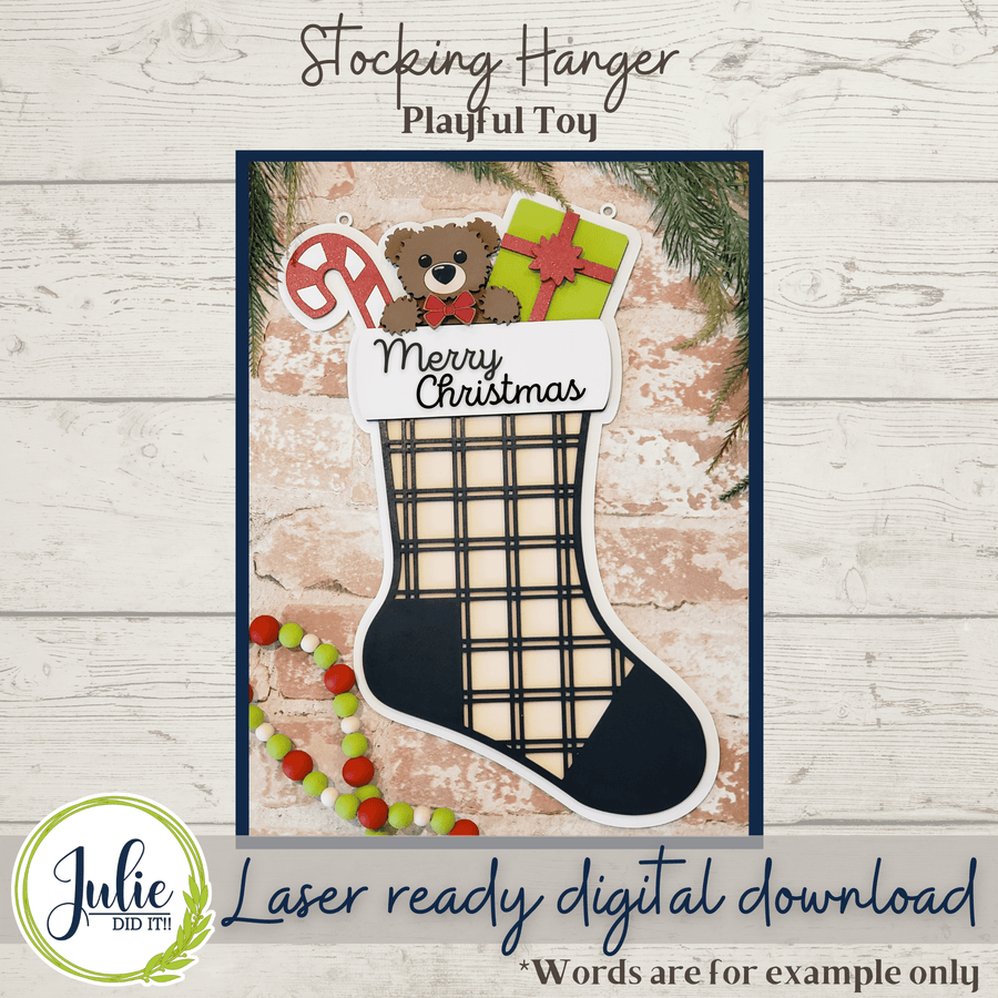 Julie Did It Studios Playful Toy Stocking Door Hanger