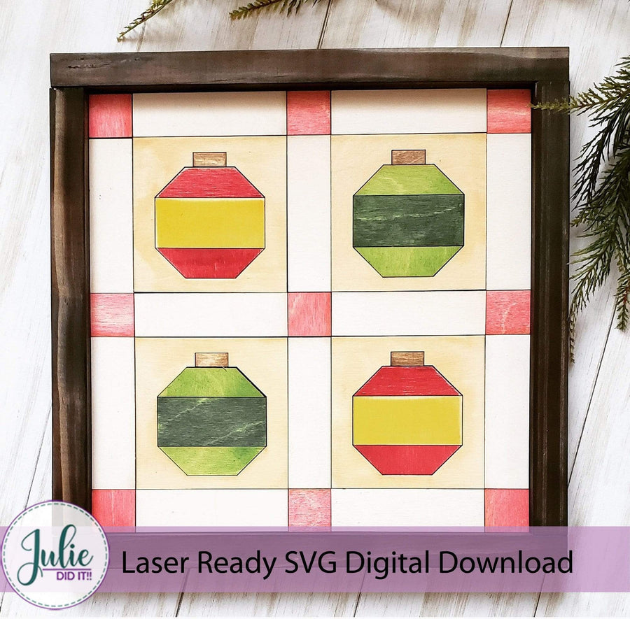 Julie Did It Studios quilt blocks Christmas Ornaments Quilt Block