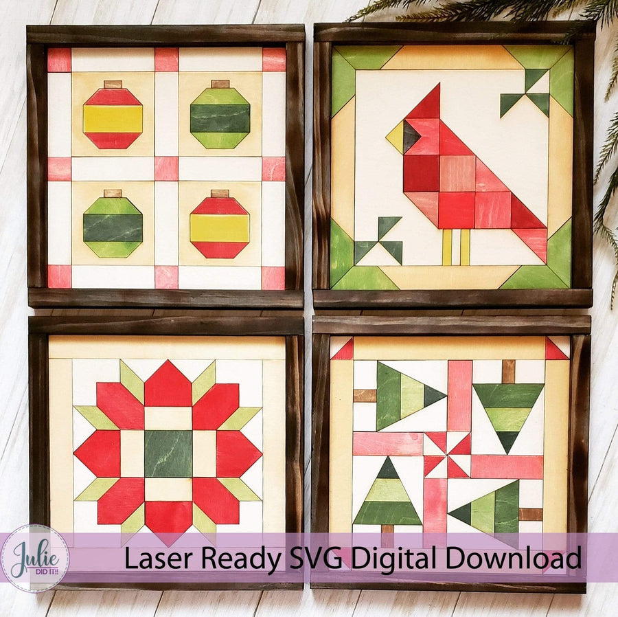Julie Did It Studios quilt blocks Christmas Quilt Block Set of 4 COLLECTION