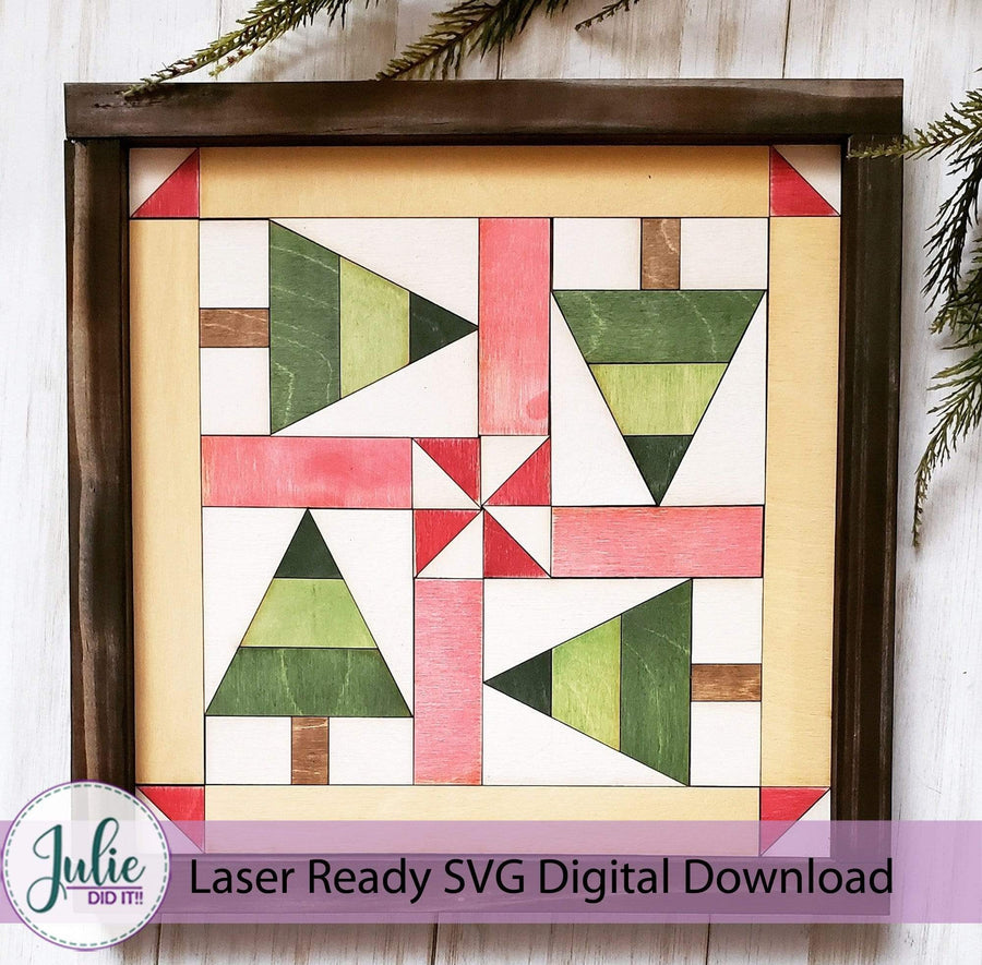 Julie Did It Studios quilt blocks Christmas Trees Quilt Block
