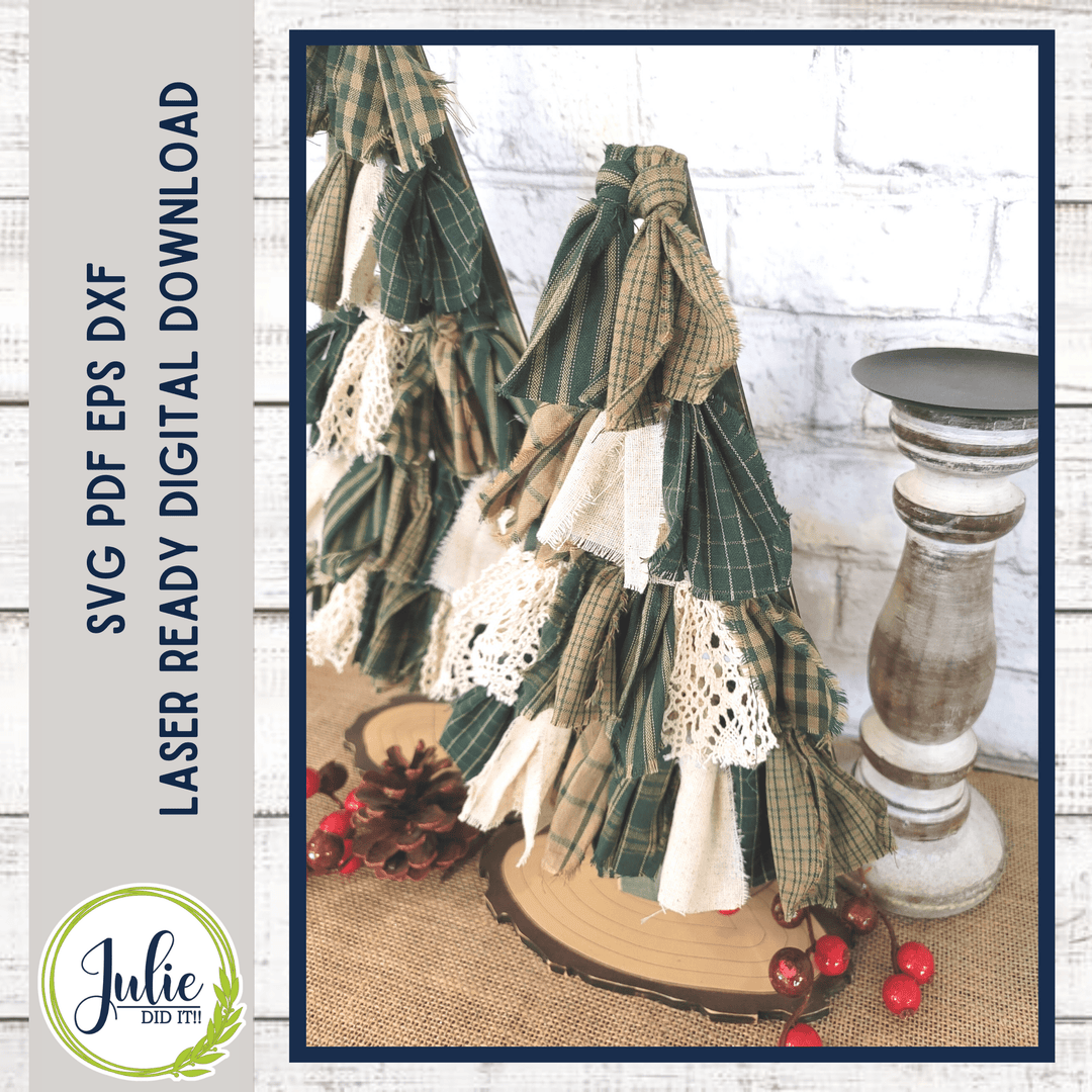 Julie Did It Studios Rag Tie Tree Shelf Sitters - November 2022 Design Studio
