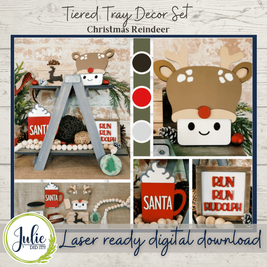 Julie Did It Studios Reindeer Tiered Tray