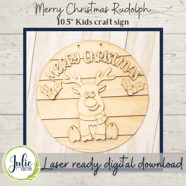 Julie Did It Studios Rudolph 10.5" Sign Kids Craft