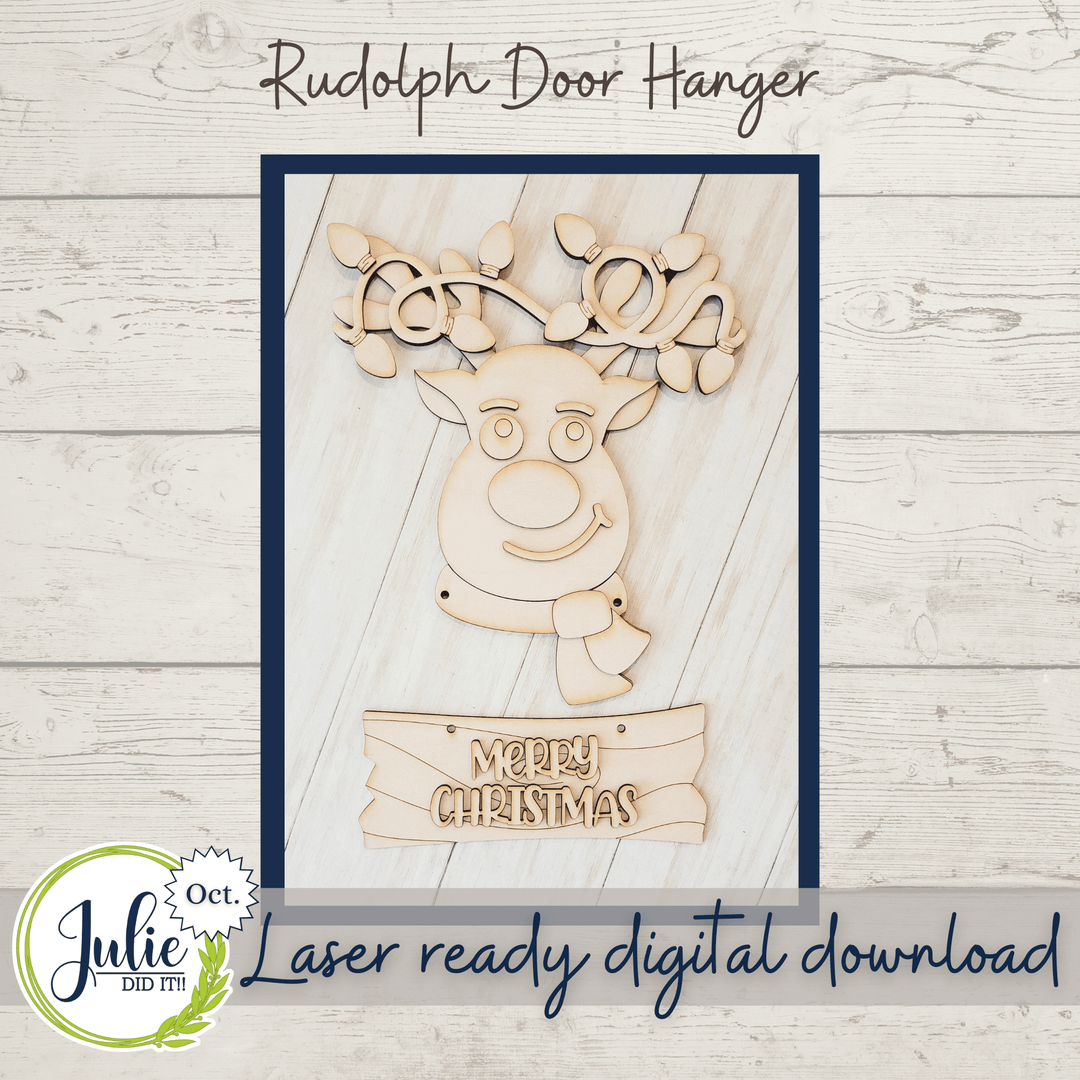 Julie Did It Studios Rudolph Door Hanger - October 2021 SVG Subscription