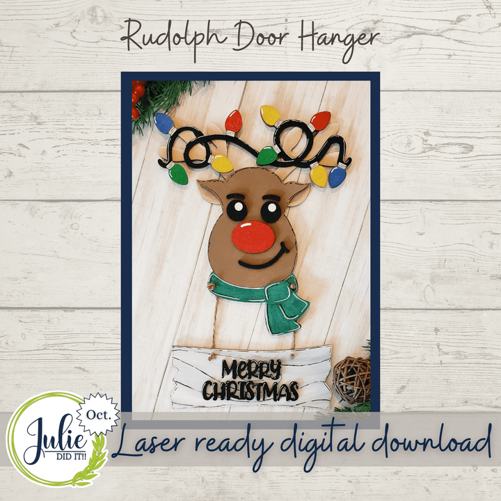Julie Did It Studios Rudolph Door Hanger - October 2021 SVG Subscription