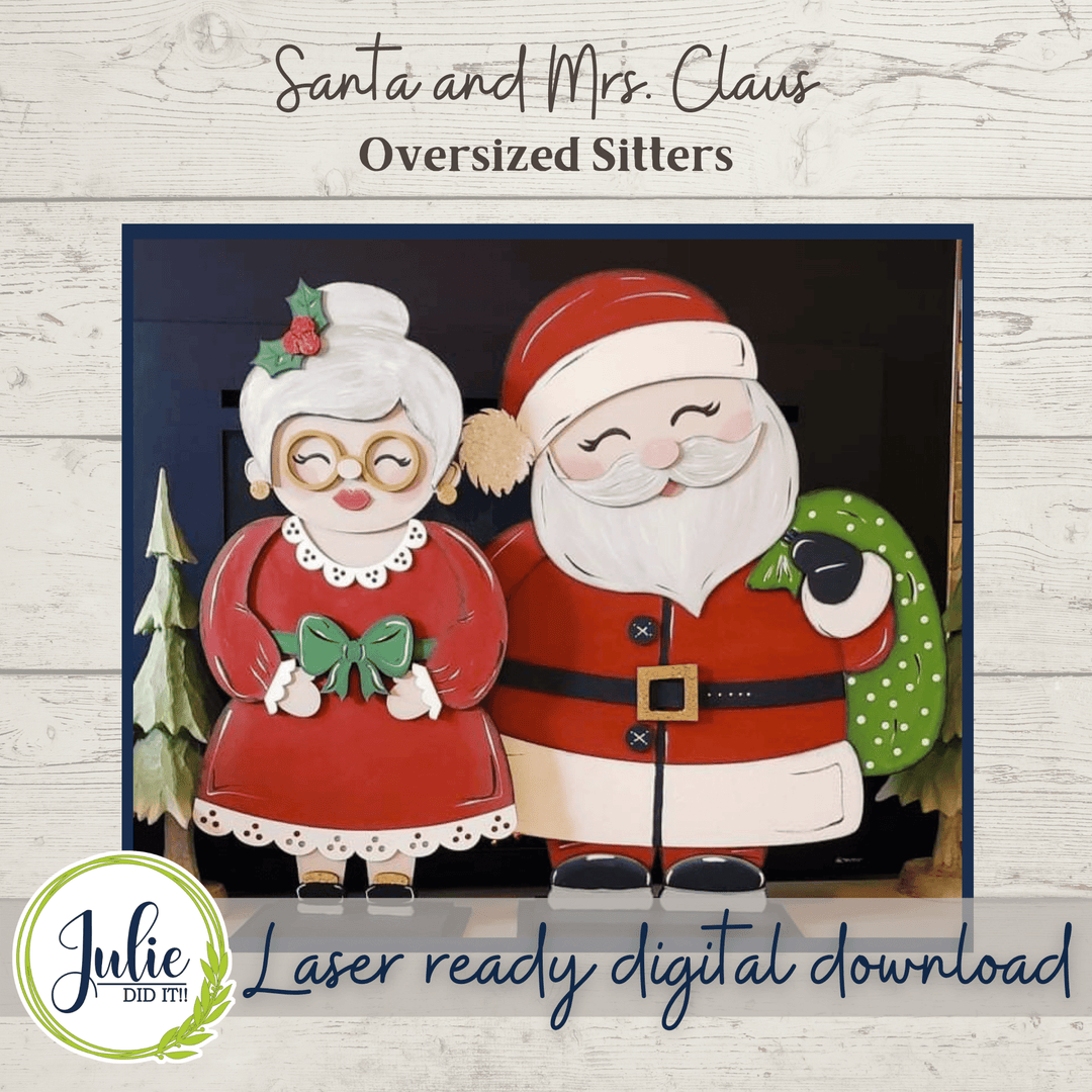 Julie Did It Studios Santa and Mrs. Claus Oversized Sitter Bundle