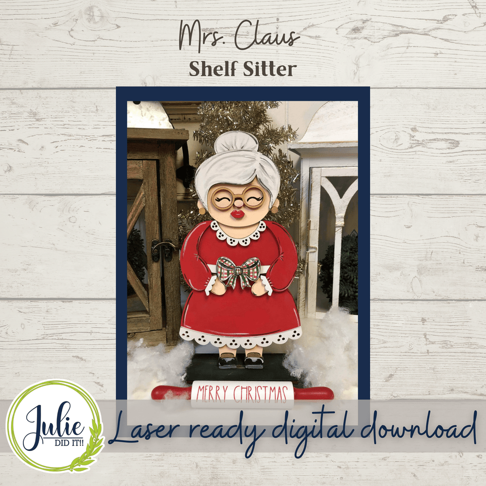 Julie Did It Studios Santa and Mrs. Clause Shelf Sitter Bundle