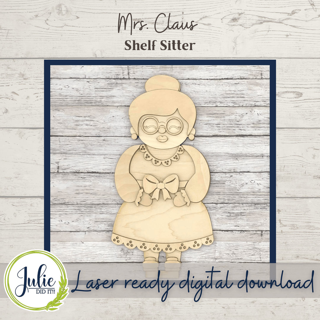 Julie Did It Studios Santa and Mrs. Clause Shelf Sitter Bundle