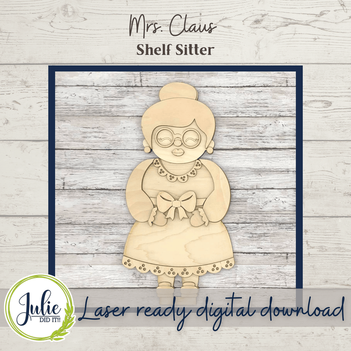 Julie Did It Studios Santa and Mrs. Clause Shelf Sitter Bundle