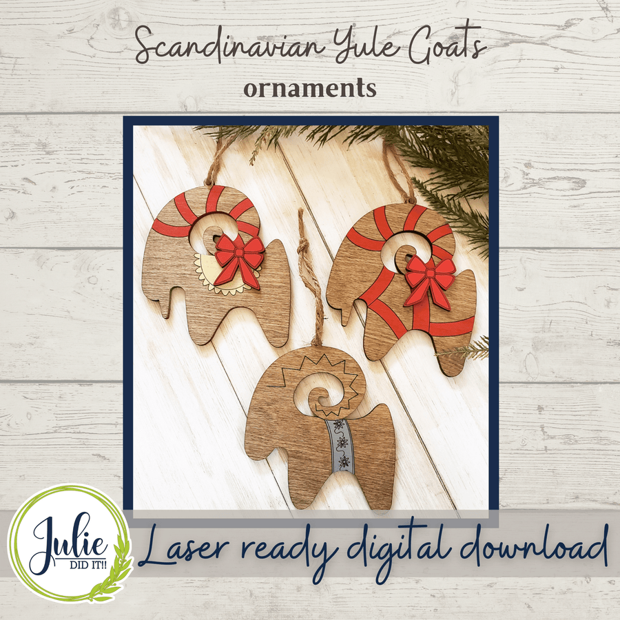 Julie Did It Studios Scandinavian Yule Goats Ornaments