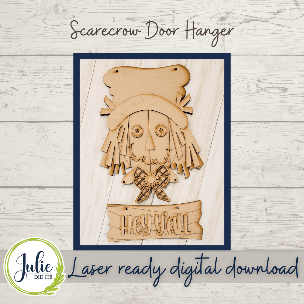 Julie Did It Studios Scarecrow Door Hanger - September 2021 SVG Subscription