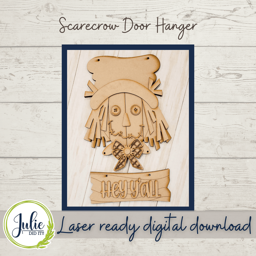Julie Did It Studios Scarecrow Door Hanger - September 2021 SVG Subscription