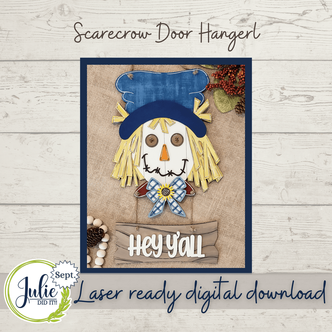Julie Did It Studios Scarecrow Door Hanger - September 2021 SVG Subscription