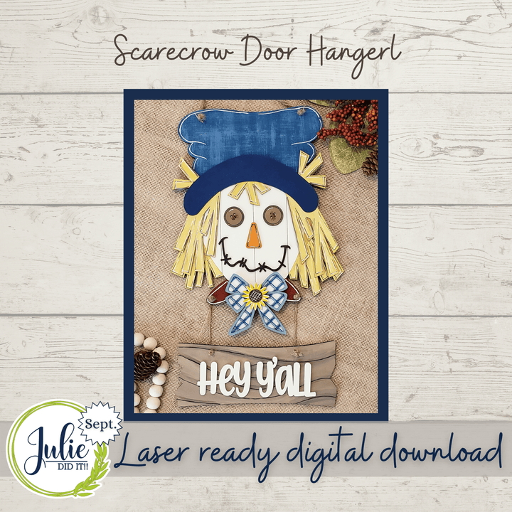 Julie Did It Studios Scarecrow Door Hanger - September 2021 SVG Subscription