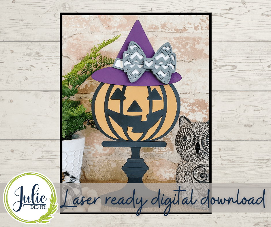 Julie Did It Studios September 2021 - Jack-O-Lantern Shelf Sitter Exclusive DIY Kit