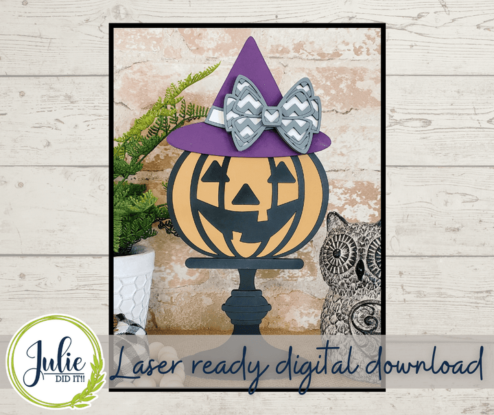 Julie Did It Studios September 2021 - Jack-O-Lantern Shelf Sitter Exclusive DIY Kit