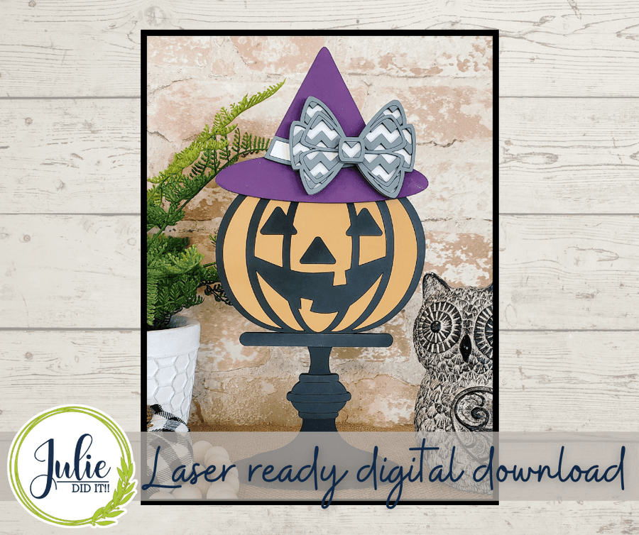 Julie Did It Studios September 2021 - Jack-O-Lantern Shelf Sitter Exclusive DIY Kit