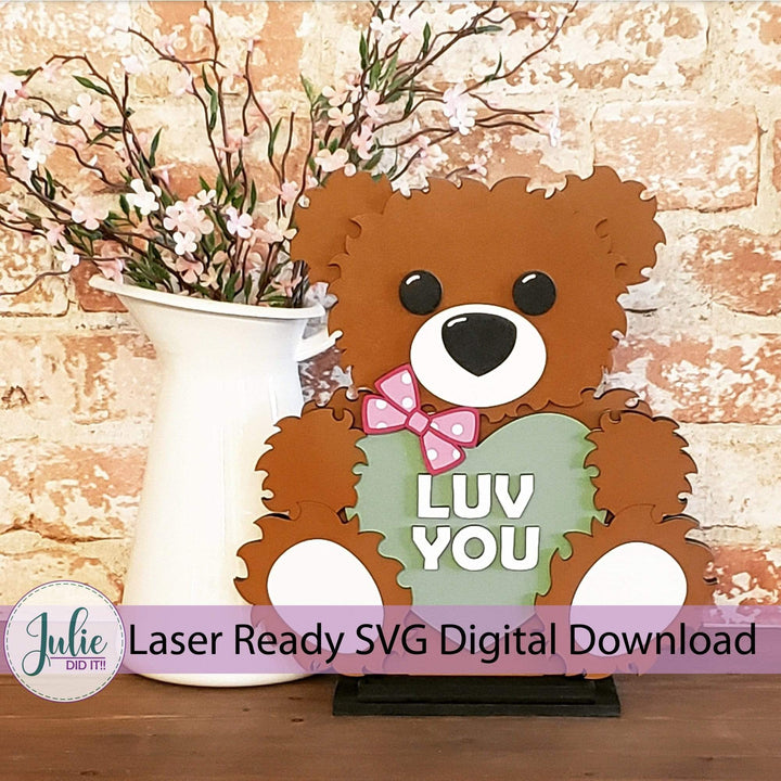 Julie Did It Studios Shelf Sitter Digital SVG Cuddly Bear Shelf Sitter
