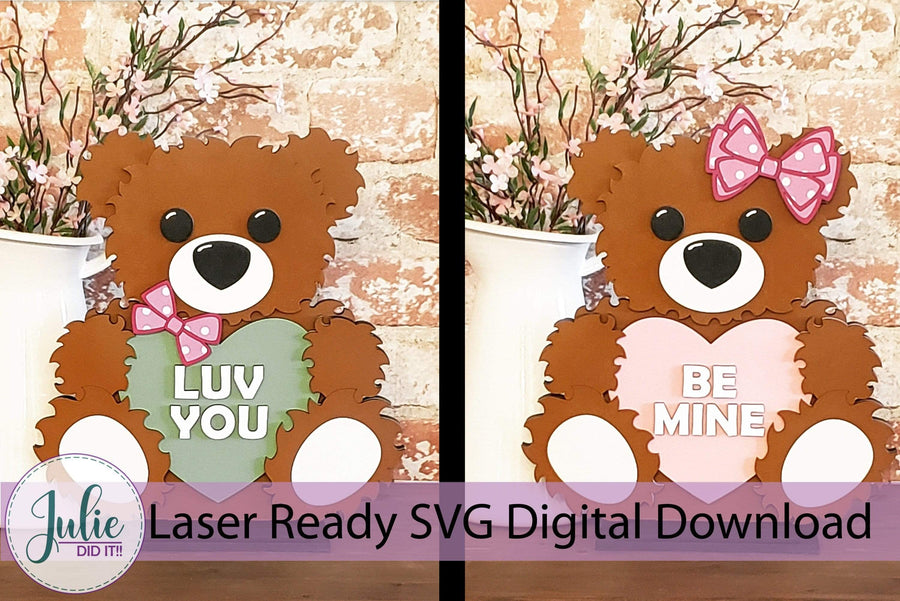 Julie Did It Studios Shelf Sitter Digital SVG Cuddly Bear Shelf Sitter