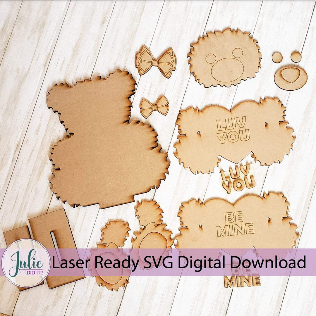 Julie Did It Studios Shelf Sitter Digital SVG Cuddly Bear Shelf Sitter - January 2021 Subscription File